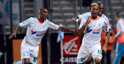 Jordan Ayew: Celebrates goal for Marseille against Lille
